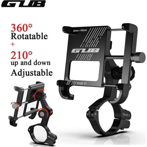 GUB Bicycle Bike Phone Holder Aluminum 360° Rotatable Bike Cellphone Mount Universal Motorcycle Holder For 3.5-7 Inch Smartphone