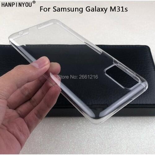 For Samsung Galaxy M31s M 31s 6.5" Hard PC Camera Protect Case Ultra Thin Clear Hard Plastic DIY Full Cover Protective Skin
