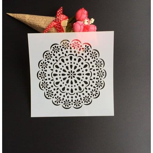 1Pcs 13*13cm Scapbook Stencil Cake Decorating Tool scrapbooking DIY Decorating Stencil Fondant Pattern Printing Spray Template