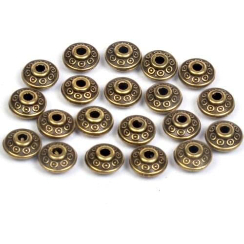 100pcs/lot 6x4mm Tibetan Metal Beads Antique Gold Silver Bronze Cone Pattern Loose Spacer Beads For Jewelry Making