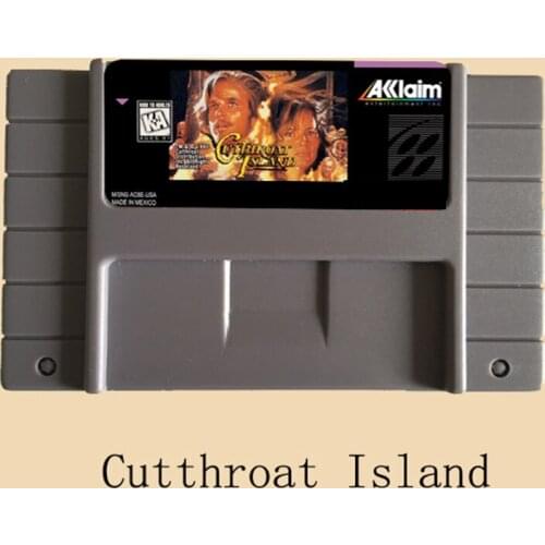 Cutthroat Island 16 bit Big Gray Game Card For NTSC Game Player