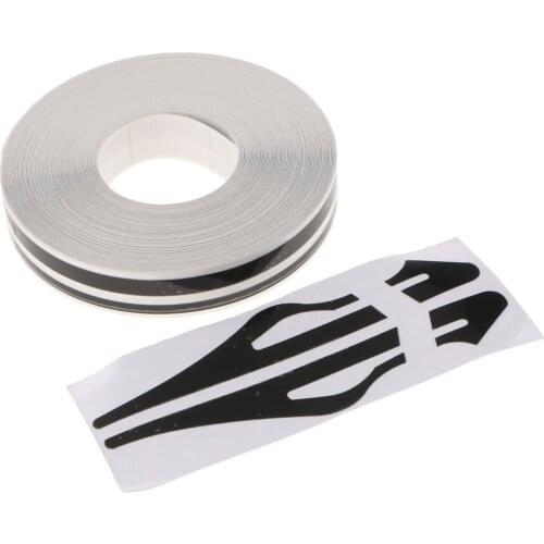 2pcs Stripe Tape Vinyl Decal Car Stickers Steamline (Black+Red)