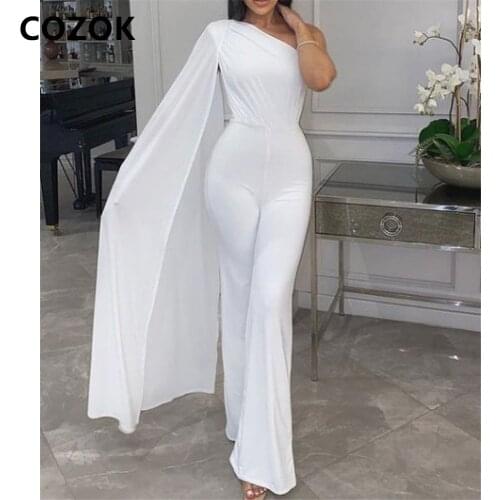 2021 White Jumpsuit Bridal Gown One Shoulder Wedding Dress Floor Length Formal Event Suit Boho vestido de Sexy Weding Dresses