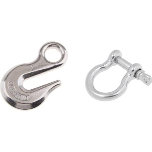 3/8" 316 Stainless Steel Eye Lifting Hook for Winch Cable & Anchor Shackle