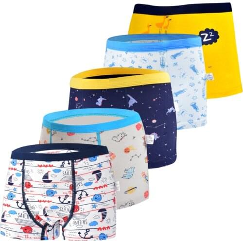 5 Piece Kids Boys Underwear 2020 New Cartoon Childrens Shorts Panties for Baby Boy Boxers Stripes Teenager Underpants 1-14T