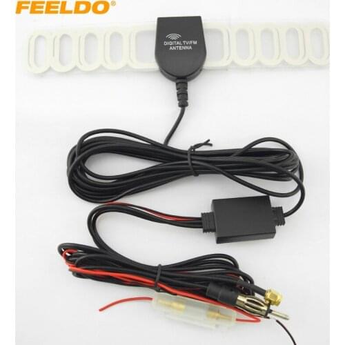 FEELDO 1Set Car SMA Connector + AM/FM Connector 2IN1 TV Raido Antenna Aerial TV Antenna