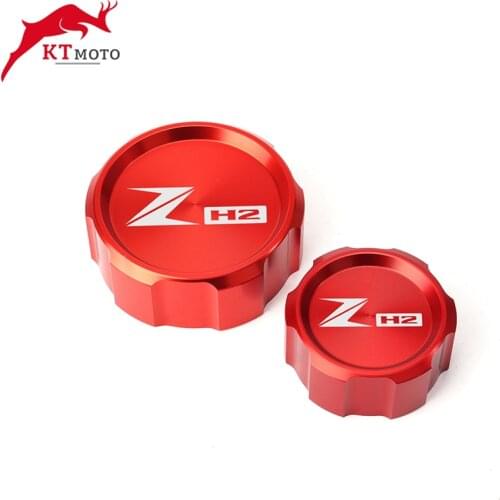 Free Shipping Motorcycle CNC Aluminum Rear & Front Brake Fluid Reservoir Cap Cylinder cover For KAWASAKI Z H2 ZH2 Zh2 2019-2021