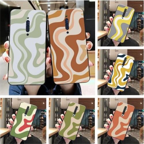 Liquid Swirl Abstract Pattern in Beige and Sage Green Phone Case For Oppo A5 A9 2020 Reno2 z Renoace 3pro A73S A71 F11