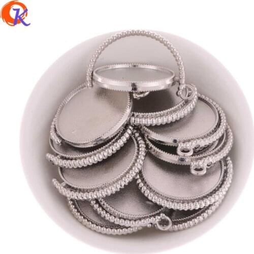 Cordial Design 30Pcs/Lot 25MM Rotatable Rhodium Pendant Alloy Pendant Chunky Necklace Accessories Jewelry Findings Trays For Kid