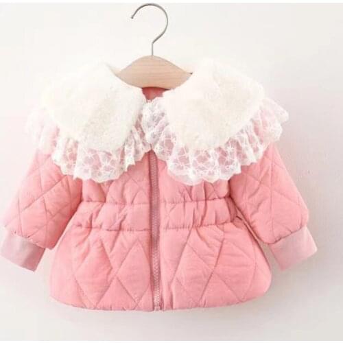 Baby Girl Winter Jacket Plus Velvet Thicken Warm Birthday Kids Coat Birthday Children Outwear Clothing