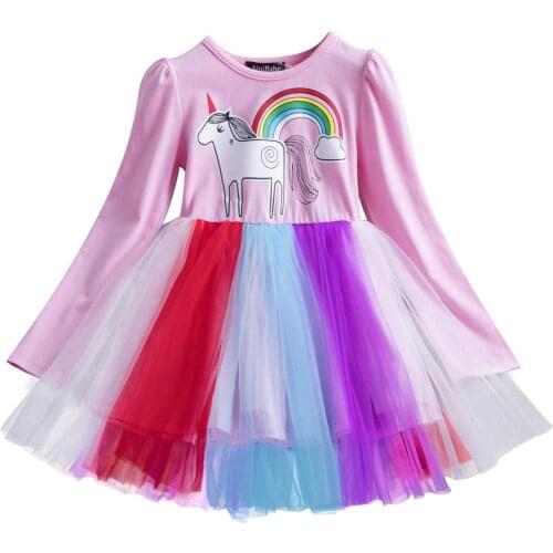 Kids Dresses For Girls Princess Costume Long Sleeve Sleeve Kids Dress Unicorn Party Girls Dresses Christmas Dress 3-8Y Vestido