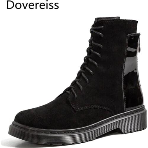 Dovereiss Fashion Womens Shoes Winter new Sexy Short boot Matin boots Cross tied Elegant sexy Concise Mature big size 42