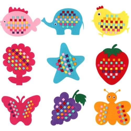 EVA Handicrafts Toys For Children DIY Fruits Animals Cartoon Handmade Craft Puzzle Paper Tray Painting Backpack