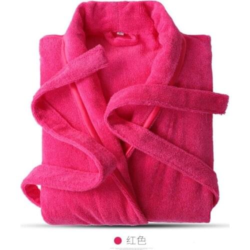 100% Cotton Terry Bathrobe Women Long Sleeve Solid Sleepwear Bath Robe Kimono Femme Dressing Gown Bride Bridesmaid Robes