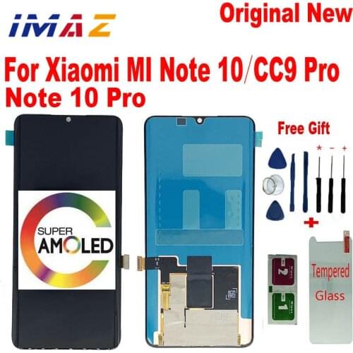 IMAZ 6.47" Original New For Xiaomi MI Note 10 Pro Note10 CC9 Pro LCD Display+Edge Screen Digitizer Assembly M1910F4S M1910F4E