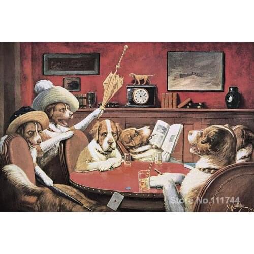 Dog paintings in oil Sitting Up With A Sick Friend II by Cassius Marcellus Coolidge canvas High quality Hand painted