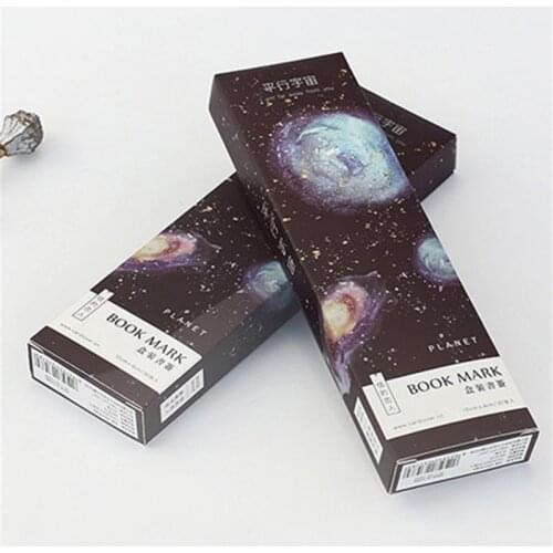 30Pcs/Set Planet Bookmark Message Card Creative Paper Bookmarks Book Holder Scho P9YA