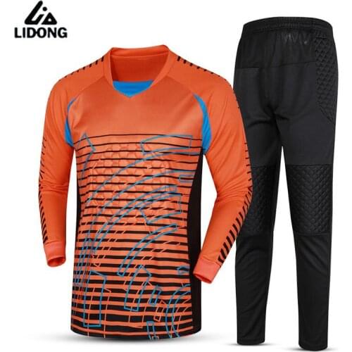 Hot Brand Mens Soccer Goalkeeper Jersey Football Sets Goal Keeper Uniforms Suit Training Pants Doorkeepers Shirt Short Kit