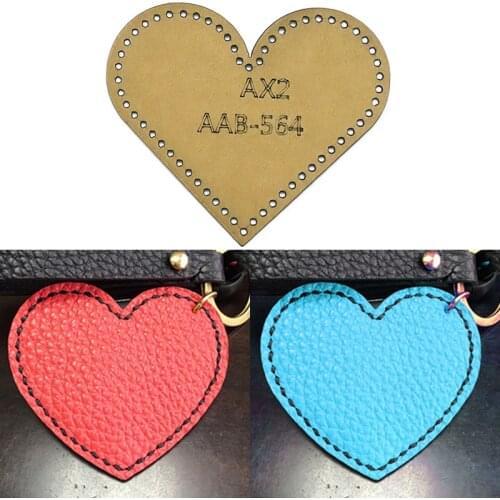 Leather diy hand tools kraft paper mold template key chain pendant pendant heart pattern design proofing drawings