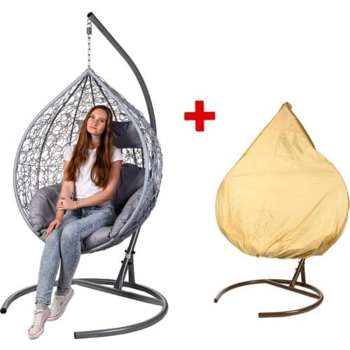 Egg Chair Outdoor Indoor Wicker Tear Drop Hanging Chair with Stand