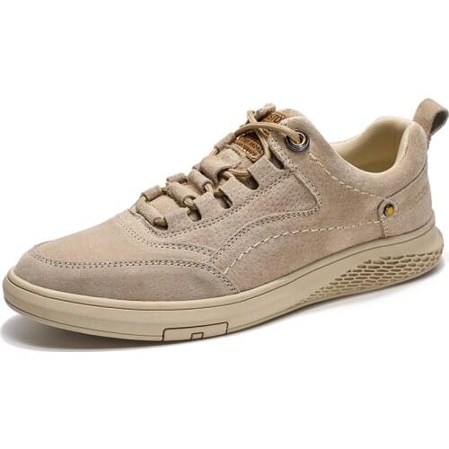 New Suede Leather Men Handmade Shoes Flats Casual Mens Shoes Breathable Comfortable Outdoor Walking Shoes Man Fashion Footwear