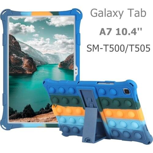 Soft Silicon Case for Samsung Galaxy Tab A7 Case Funda Tablet Cover for Galaxy Tab A7 SM-T500 T505 10.4'' Stand Protective Shell
