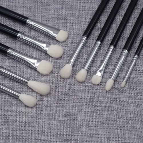 Professional Handmade Make Up Brush Kit 10pcs Eye Shadow Blending Brush Soft Saikoho Goat Hair Cosmetic Tool Makeup Brushes Set