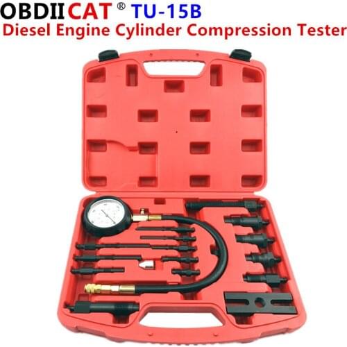 OBDIICAT TU-15B Direct Indirect Truck Auto Tools Diesel Engine Cylinder Compression Tester Professional Kit