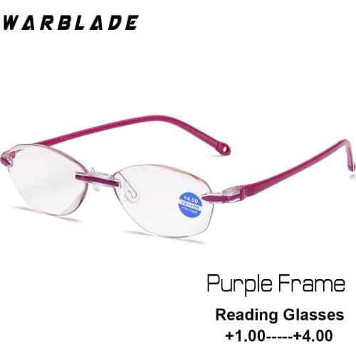 WarBLade Womens Half Metal Frame Lenses Reading Glasses Femal Eyewear +0.5 +0.75 +1.0 +1.5 +2.0 +2.5 +3.0 +3.5 +4.0