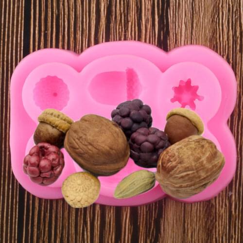 Nut Silicone Mold Berries Cupcake Fondant Molds Christmas Cake Decorating Tools Chocolate Candy Polymer Clay Moulds