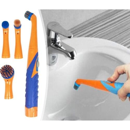 Handhold Multi-Functional Cleaning Brush 4Heads Practical Scrubber Cleaning Electric Brushes Household Cleaning Tools