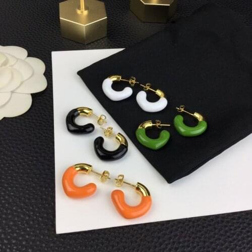 Europe and the United States cold wind niche color drip circle earrings geometric unique earrings