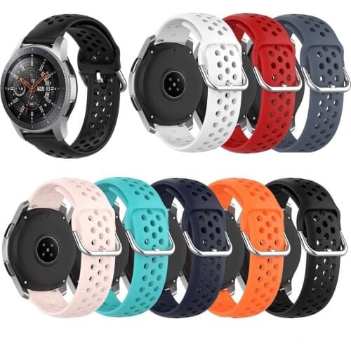 Sports silicone strap Compatible with Samsung Galaxy Watch 3 46mm/Active 2 42mm/Huawei watch GT2/Amazfit GTR for 22mm 20mm band