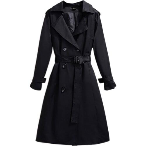 Women Oversize itself 2XL-6XL Trench Coat 2021Female Spring Autumn Long Trench Coat Female Outwear Female Plus Size Windbreaker