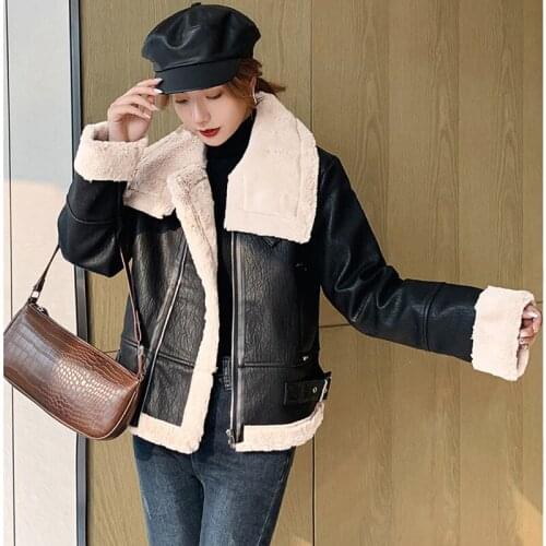 VAKAUP Womens Winter Leather Jackets