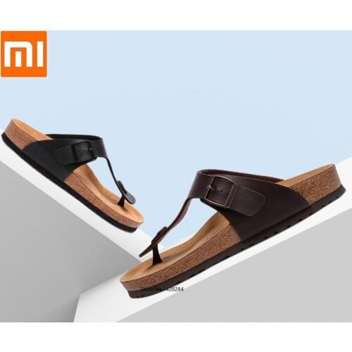 Youpin Aishoes men classic Pinch cork Sand drag Comfortable Summer Slippers Anti-slip Beach Sand Flat Heel Sandals