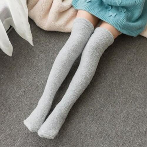 Winter Warm Striped Stockings Knee Cute Women Stockings High Over Knee For Ladies Girls Warm Long Stockings
