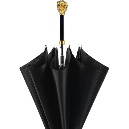 Golden Lion Long Handle Umbrella British Mens Business Light Luxury Sun Umbrella Windproof Large Rain Umbrellas Paraguas SY181