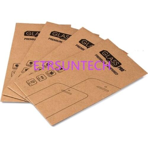 1000pcs/lot Kraft paper Glass retail packaging box/paper box/white box for iphone 7 6 6 plus Samsung Screen Protector Film