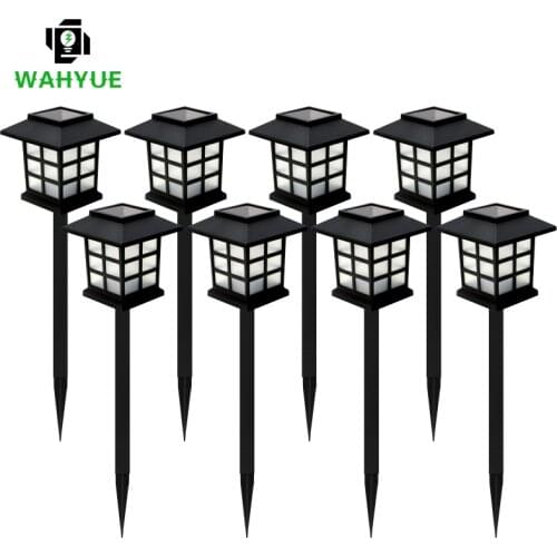 2/4/6/8pcs Led Solar Lawn Lamp Outdoor Pathway Lights Landscape Waterproof Yard Buried Decoration Night Lights Garden Floor Lamp