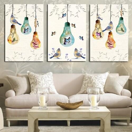 3Piece Butterfly Feather Scandinavian Bird Abstract Canvas Painting Minimalist Poster Print Modern Wall Picture For Living Room