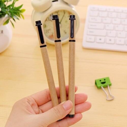 3PCS BZNVN Japan South Korea stationery simple kraft paper shell Gel pen creative 0.5mm