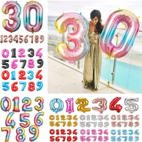 32 inch Wedding Balloon Number Balloon 1st Birthday Decorations Hot Air Balls Party Supplies Balloon Baby Shower Girl Babyshower
