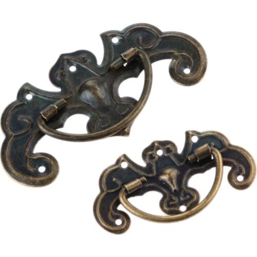4Pcs Antique Jewelry Box Door Drawer Pulls Handles Knobs Furniture Kitchen Cupboard Cabinet Knobs and Handles with Nails
