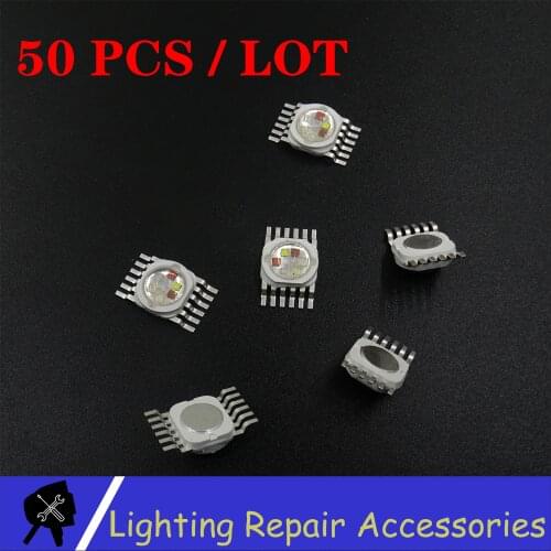 50 pcs/pack JINGXING 6W 12w 18w RGBWA UV 6 in 1 LED Bead Lamp Source Led Chip LED Lamp Bead Led light For Led Stage Lighting