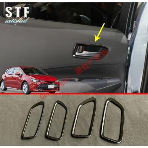 ABS Chrome Black Interior Door Handle Cover Black Trim For Toyota Corolla Hatchback Auris Sport 2019 2020