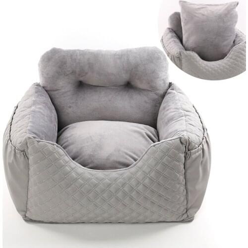 Dog Car Seat, Safety Pet Car Booster Seat for Puppies, Comfortable Anti-Skid Travel Carrier Seat with Storage Pocket