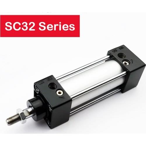 Free shipping SC32 Series pnuematic cylinder Bore 32mm Stroke 25-1000 double acting aluminum air cylinder pneumatic SC cylinder