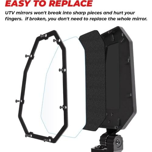 For Can-Am UTV X3 Side Mirrors Rearview Mirror Adjustable for Can-Am Maverick X3 for CanAm x3 Max R X3 Turbo R Aluminum