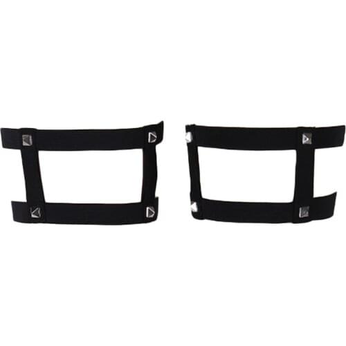 Black Leg Harness Garter Sexy Women Body Harness Punk Thigh Ring Punk Goth Suspender Belt Block Rivet Garters Harness